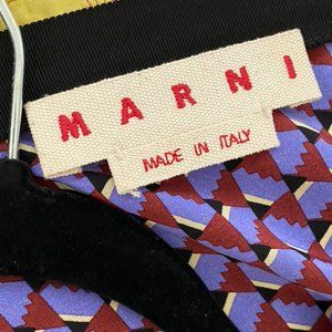 MARNI Geometric Print Knee-Length Silk Dress